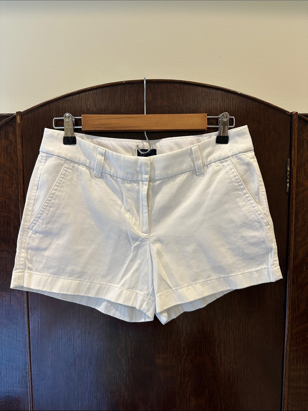J. Crew White Cotton Tailored Shorts